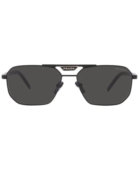 Prada Rectangular Men's Sunglasses, PR 58YS 